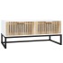 Mesa de centro hierro y madera contrachapada blanco 80x40x35