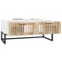 Mesa de centro hierro y madera contrachapada blanco 80x40x35