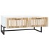 Mesa de centro hierro y madera contrachapada blanco 80x40x35