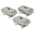 Set calentador de comida para buffet 3 piezas acero
