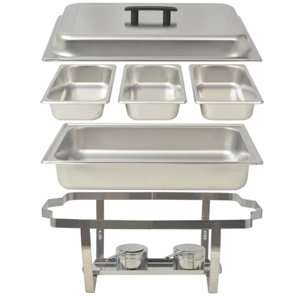 Set calentador de comida para buffet 3 piezas acero