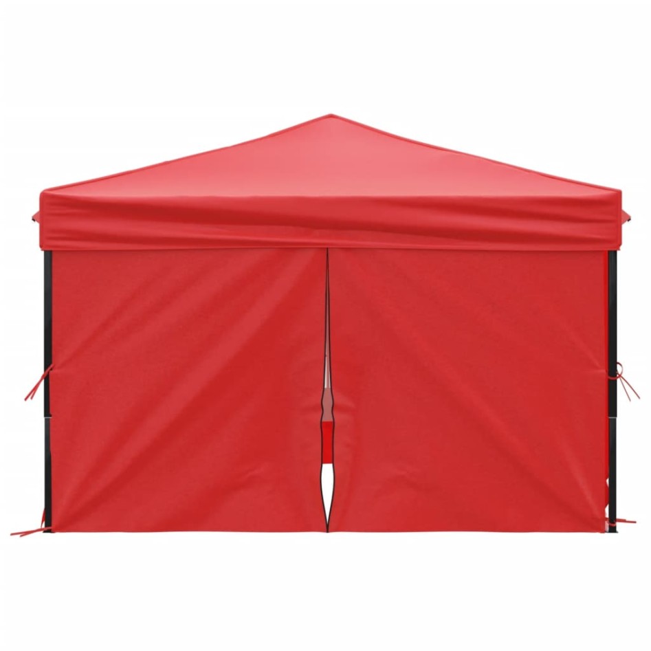 Carpa para fiestas plegable con paredes laterales rojo 3x3