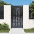 Puerta de jardín acero gris antracita diseño bambú 105x205