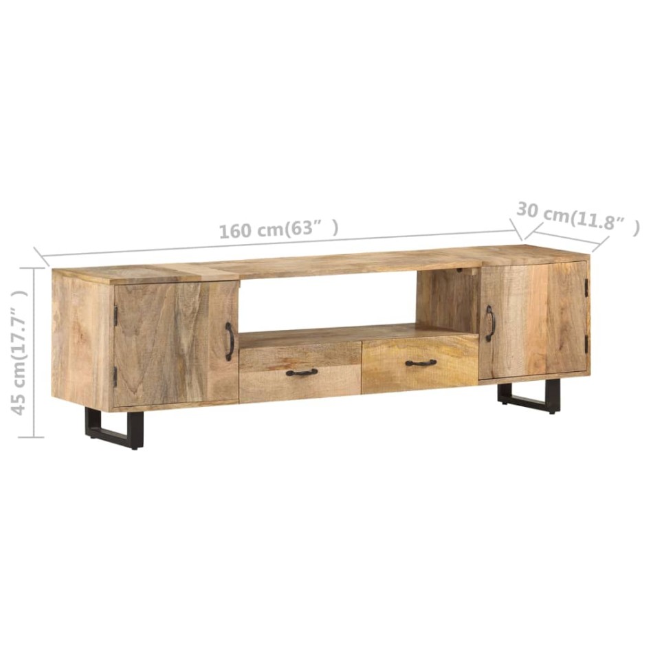 Mueble para la TV de madera maciza de mango 160x30x45