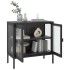 Aparador de vidrio y acero negro 70x35x70