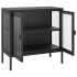 Aparador de vidrio y acero negro 70x35x70