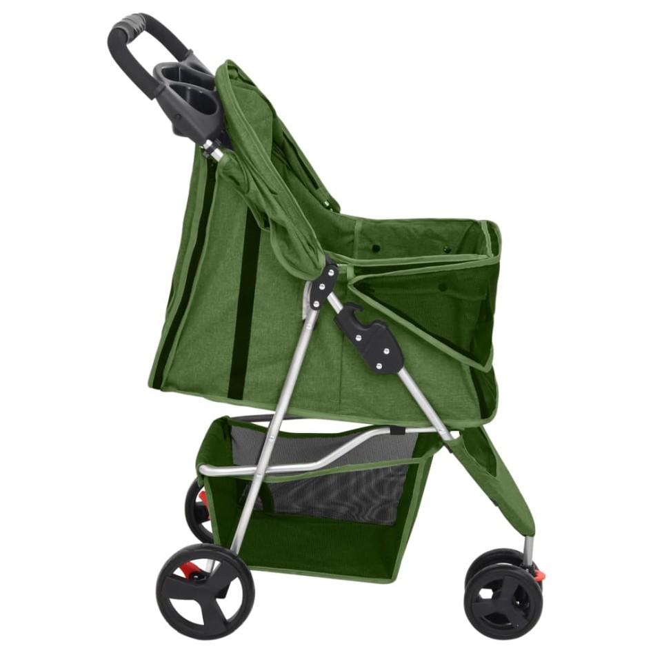 Cochecito para perros plegable tela oxford verde 80x46x98