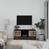 Mueble de TV hierro y madera contrachapada negro 105x30x45