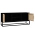 Mueble de TV hierro y madera contrachapada negro 105x30x45