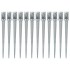 Picas de tierra 12 uds acero galvanizado plateado 8x8x91