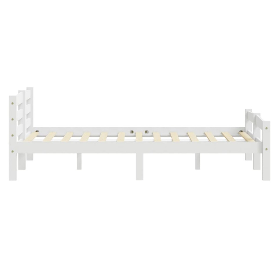 Estructura de cama de madera maciza de pino blanca 180x200
