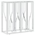 Mesa consola de acero inoxidable y vidrio plateada 70x30x70