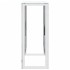 Mesa consola de acero inoxidable y vidrio plateada 70x30x70
