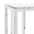 Mesa consola de acero inoxidable y vidrio plateada 70x30x70