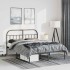 Estructura cama sin colchón con cabecero metal negro 150x200