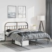 Estructura cama sin colchón con cabecero metal negro 150x200 cm