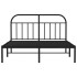 Estructura cama sin colchón con cabecero metal negro 150x200