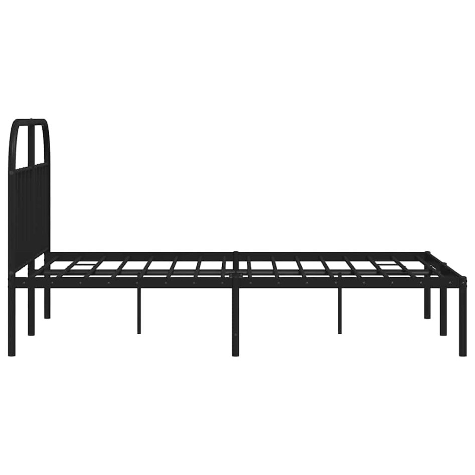 Estructura cama sin colchón con cabecero metal negro 150x200