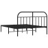 Estructura cama sin colchón con cabecero metal negro 150x200