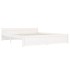 Estructura de cama doble sin colchón madera blanco 150x200