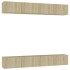 Juego de muebles de salón 4 piezas roble Sonoma 100x30x30