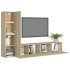 Juego de muebles de salón 4 piezas roble