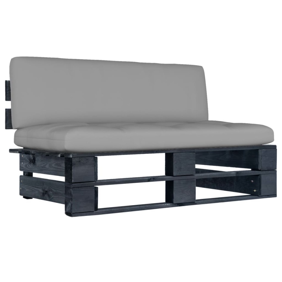 Sofá central de palets de jardín madera pino impregnada