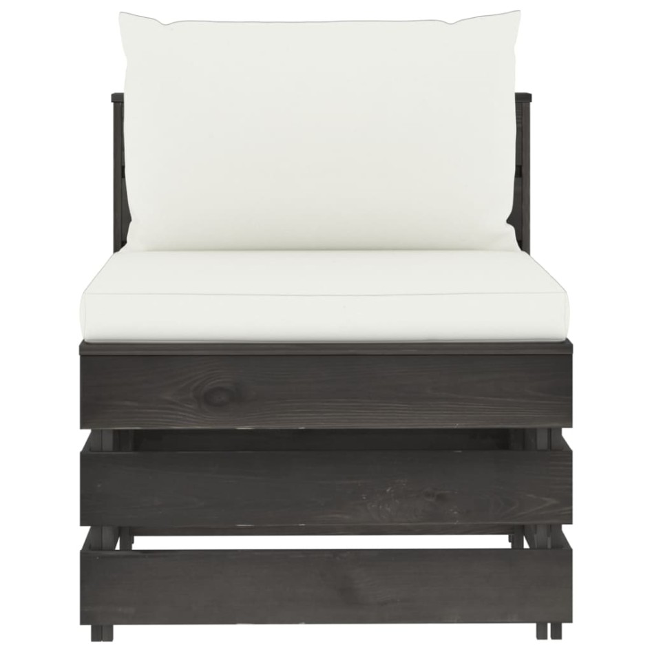 Muebles de jardín 3 piezas con cojines madera impregnada