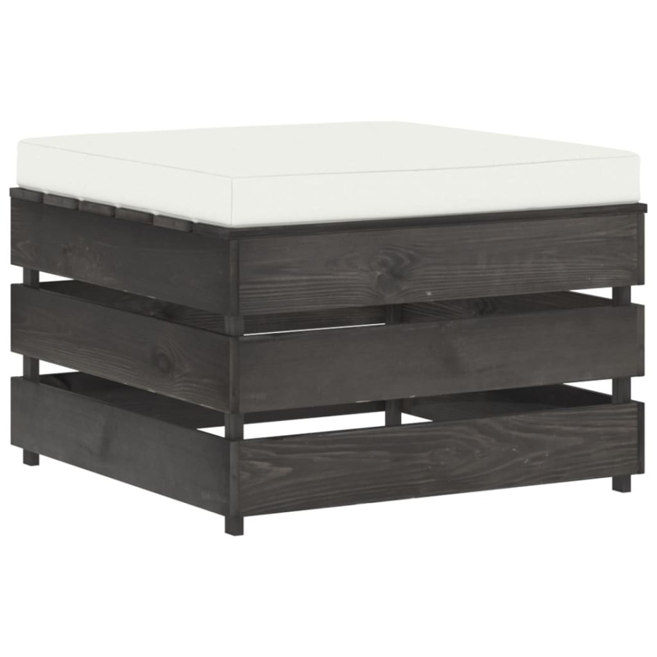 Muebles de jardín 3 piezas con cojines madera impregnada