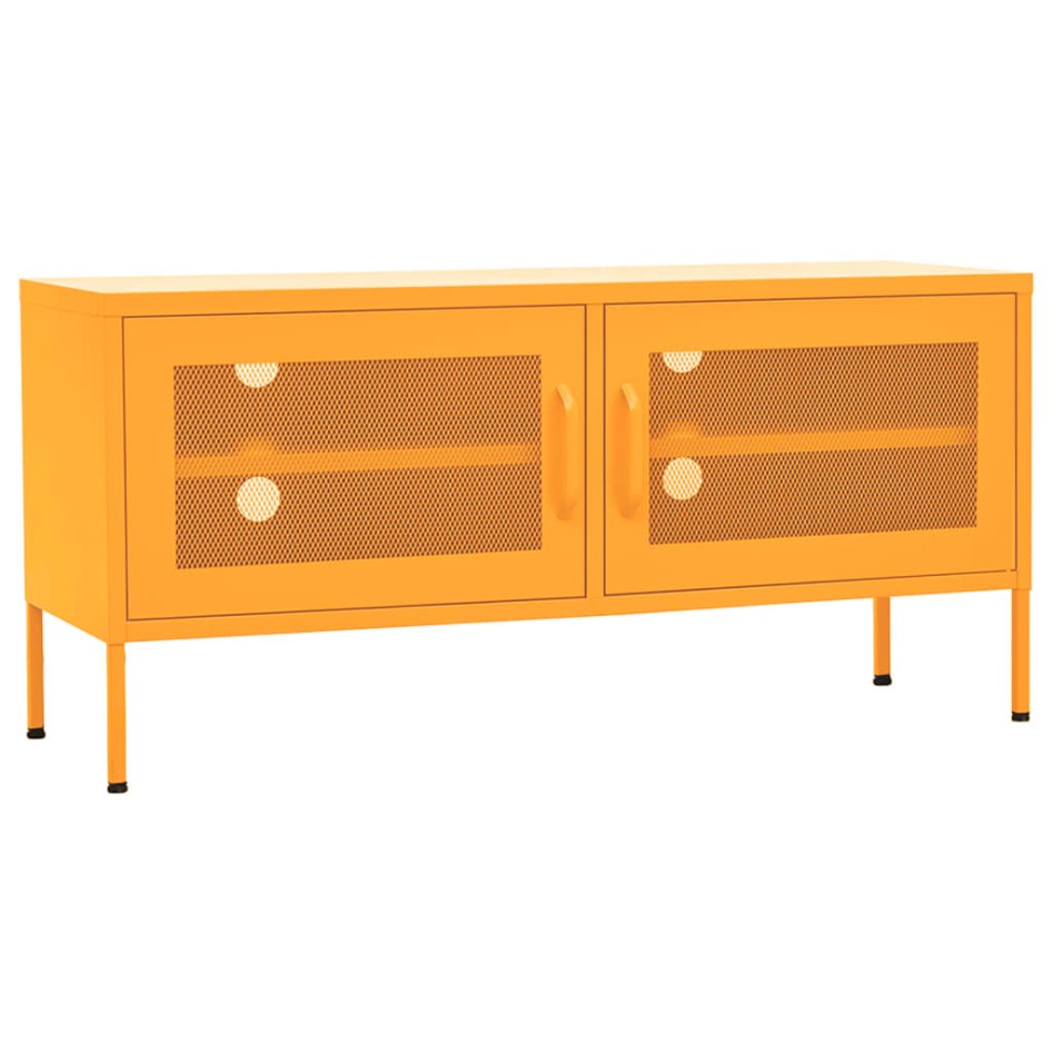Mueble para TV de acero amarillo mostaza 105x35x50