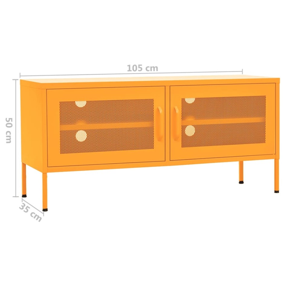 Mueble para TV de acero amarillo mostaza 105x35x50