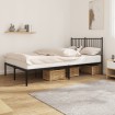 Estructura cama sin colchón con cabecero metal negro 120x190 cm