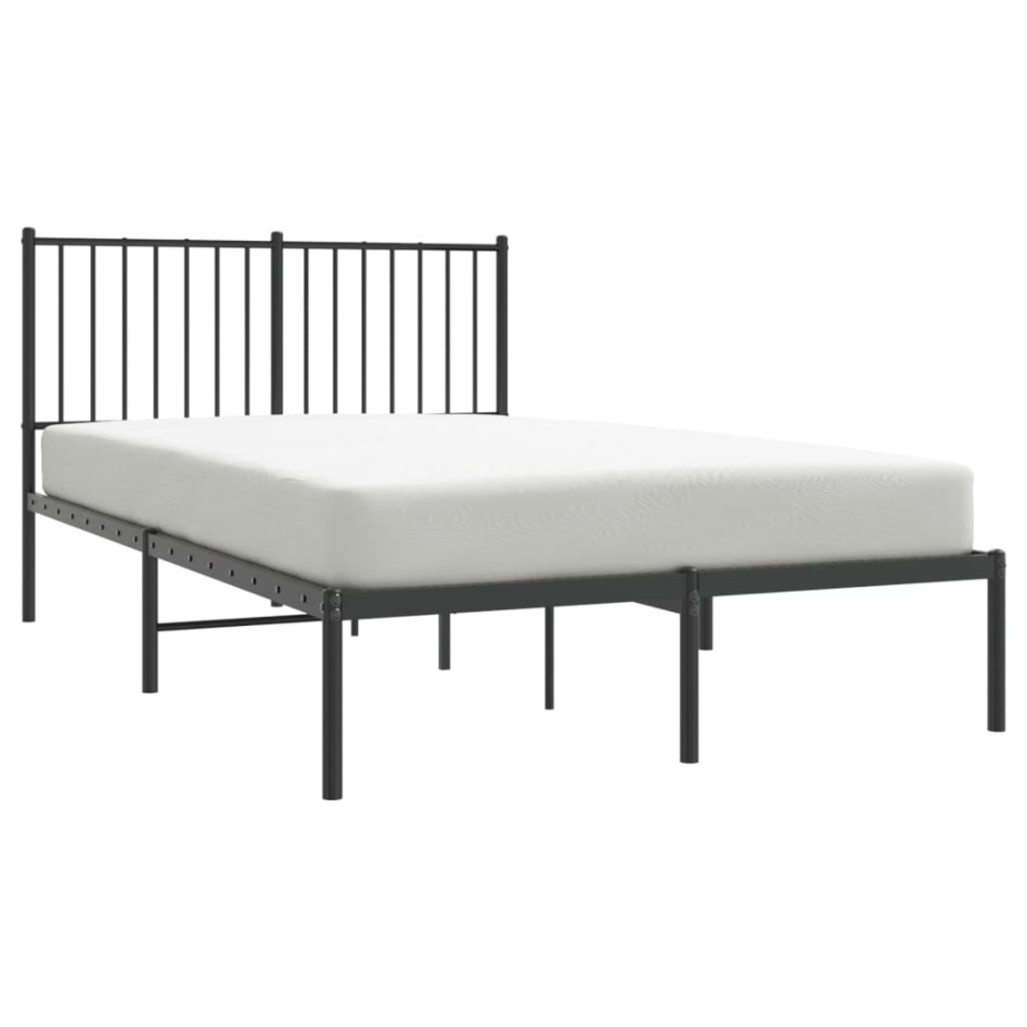 Estructura cama sin colchón con cabecero metal negro 120x190