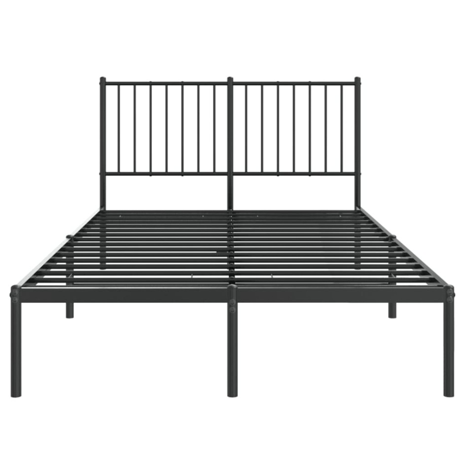 Estructura cama sin colchón con cabecero metal negro 120x190