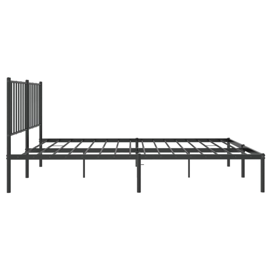 Estructura cama sin colchón con cabecero metal negro 120x190