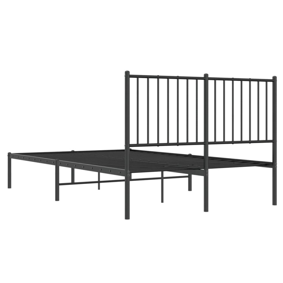 Estructura cama sin colchón con cabecero metal negro 120x190