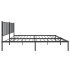 Estructura cama sin colchón con cabecero metal negro 180x200