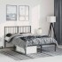 Estructura cama sin colchón con cabecero metal negro 135x190