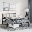 Estructura cama sin colchón con cabecero metal negro 135x190 cm