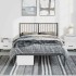 Estructura cama sin colchón con cabecero metal negro 135x190