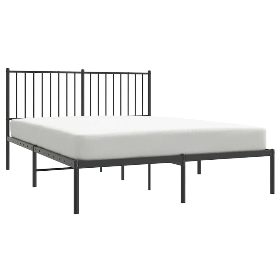 Estructura cama sin colchón con cabecero metal negro 135x190