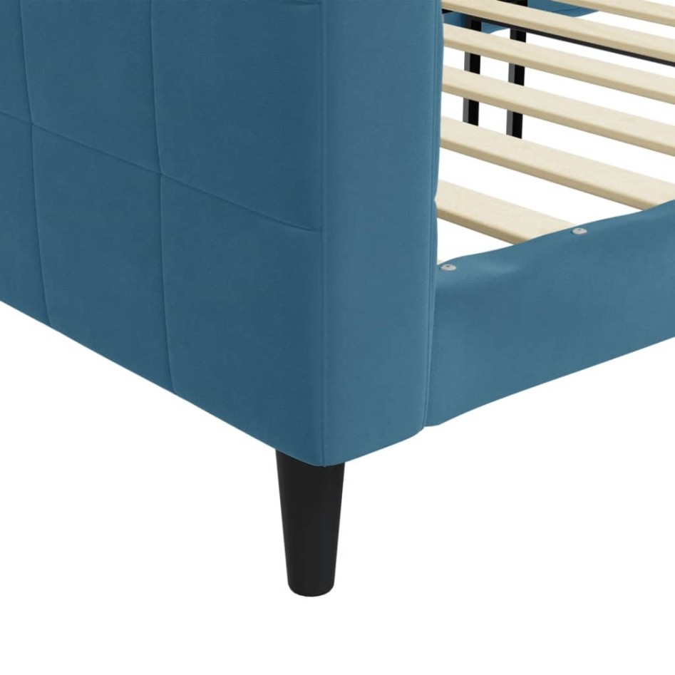 Sofá cama sin colchón terciopelo azul 90x200