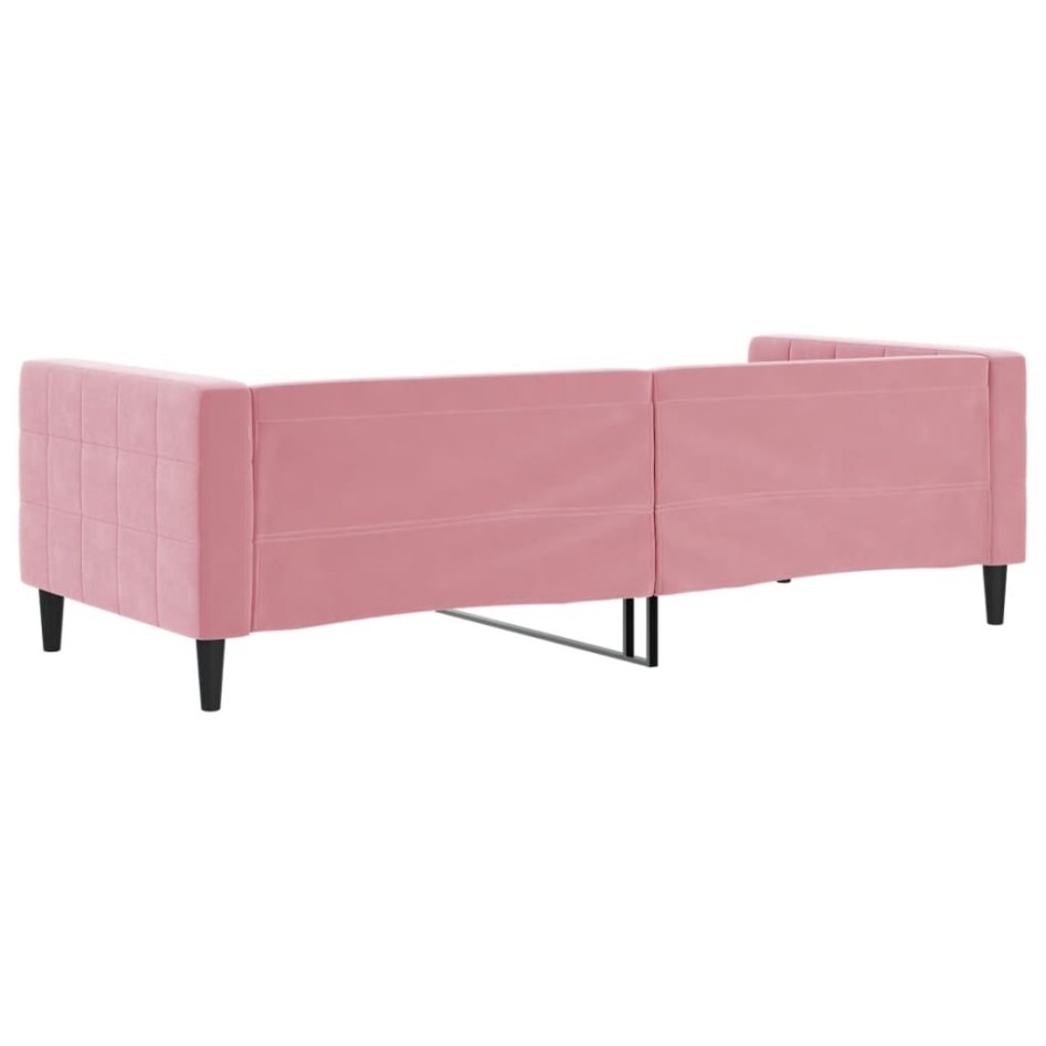 Sofá cama sin colchón terciopelo rosa 90x200