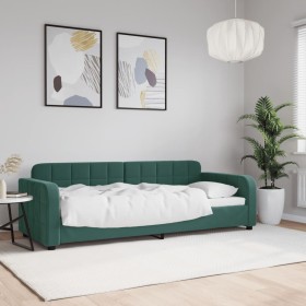 Sofá cama sin colchón terciopelo verde oscuro 80x200