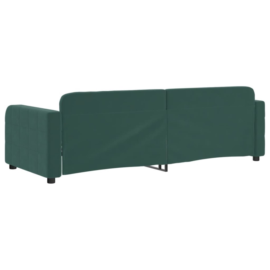 Sofá cama sin colchón terciopelo verde oscuro 80x200