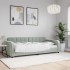 Sofá cama sin colchón terciopelo gris claro 90x200