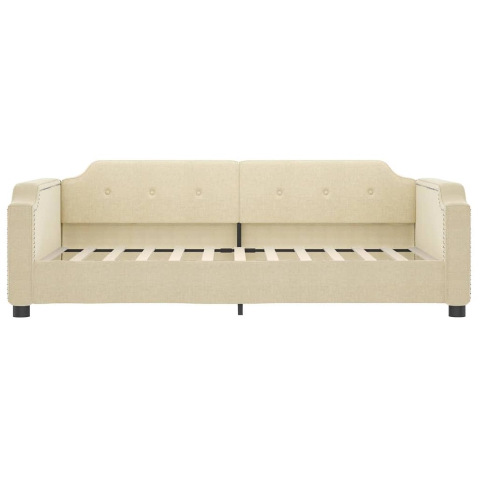 Sofá cama sin colchón tela crema 80x200