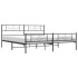 Estructura cama sin colchón con estribo metal negro 180x200