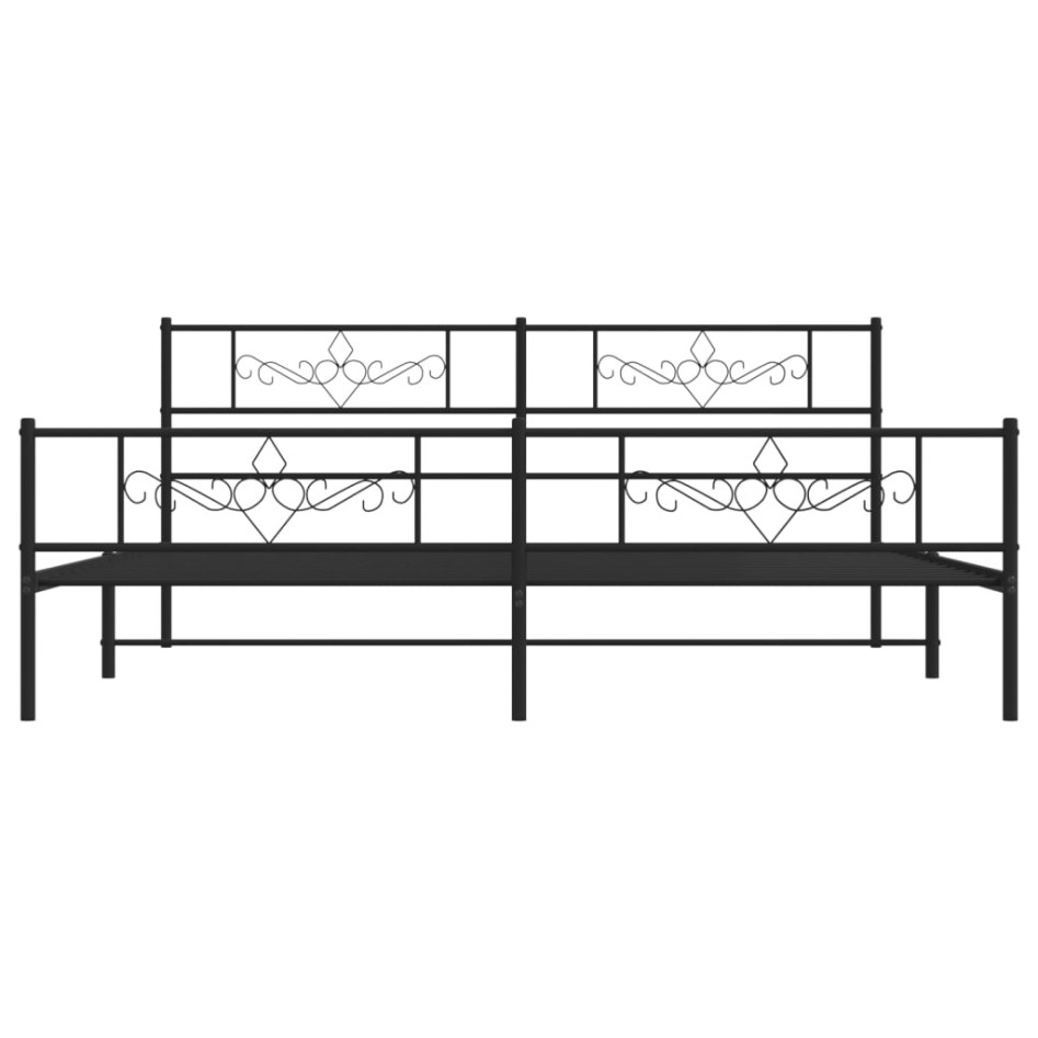 Estructura cama sin colchón con estribo metal negro 180x200