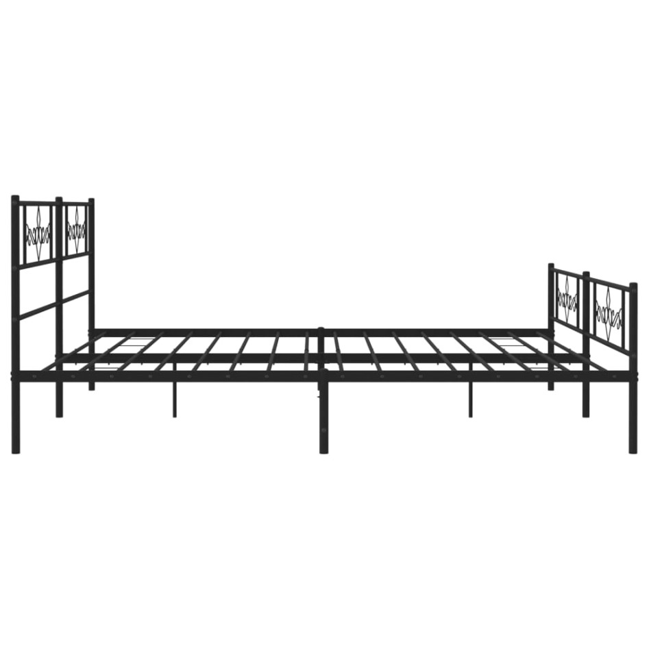 Estructura cama sin colchón con estribo metal negro 180x200